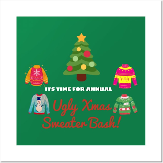 Ugly Christmas Sweater Bash Wall Art by Christamas Clothing